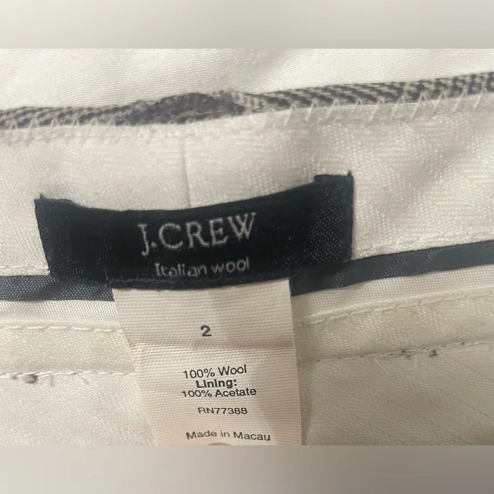 J Crew Italian Wool Herringbone Wide Leg Pants Trousers - Picture 5 of 16